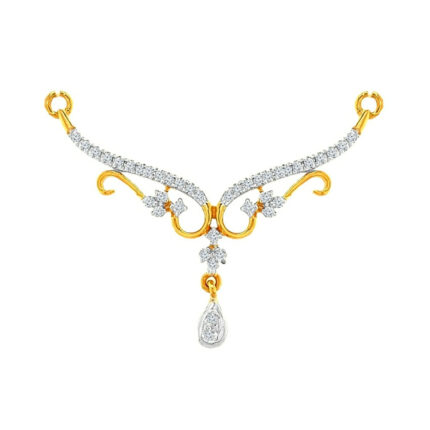 Floral Drop Diamond Mangalsutra Pendant Design