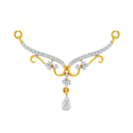 Gold And Diamond Floral Drop Mangalsutra Pendant Gold And Diamond Floral Drop Mangalsutra Pendant