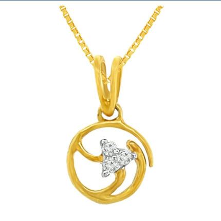 Elegant Gold Pendant with Diamond Floral Touch Elegant Gold Pendant with Diamond Floral Touch